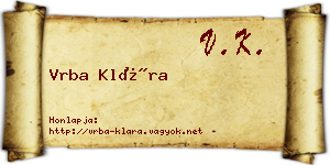 Vrba Klára névjegykártya