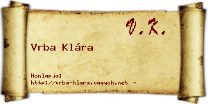Vrba Klára névjegykártya