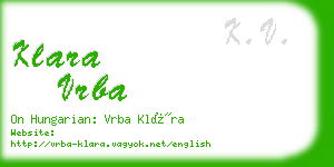 klara vrba business card